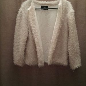 Women's H&M Faux Fur Off White Jacket